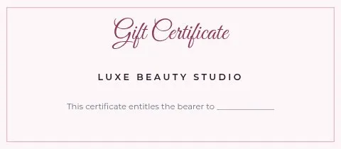 Salon & spa elegant gift certificate template